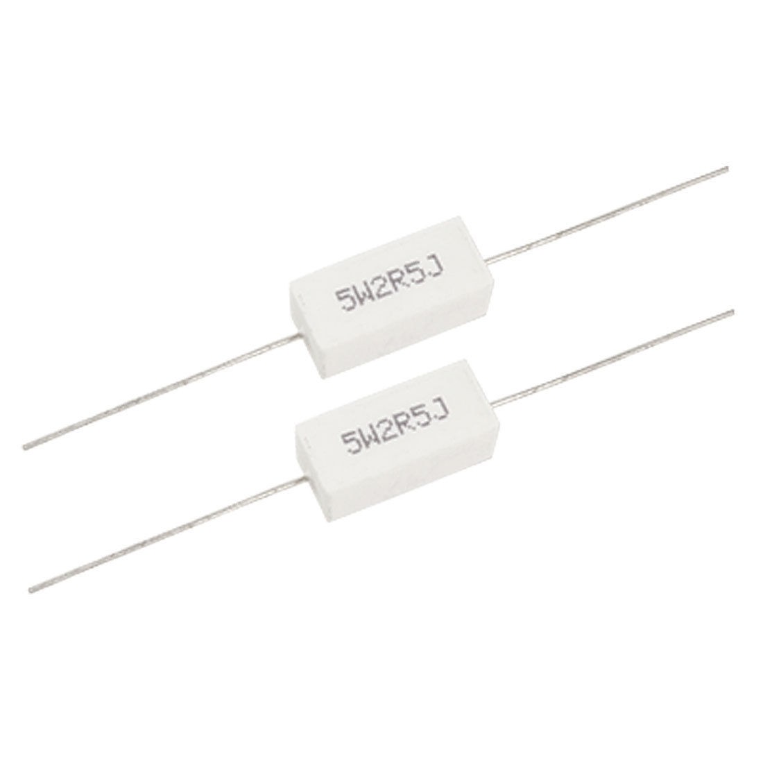 5W Watt 2.5 Ohm 2R5 Wire Wound Cement Resistors 10 Pcs