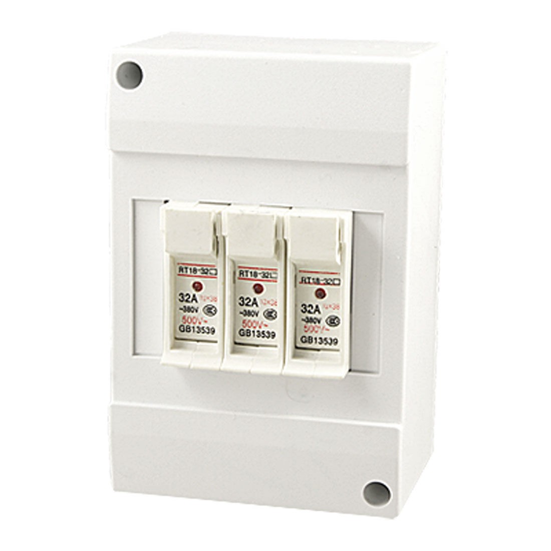 AC 380V 32A 3P 10 x 38mm Cylindrical Fuse Holder with LED Lamp