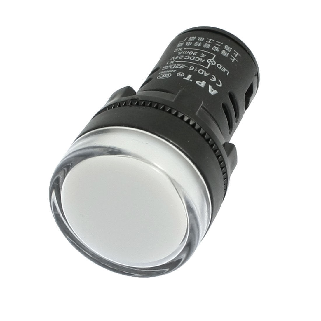 22mm Mount Hole White LED Power Indicator Signal Light DC 24V