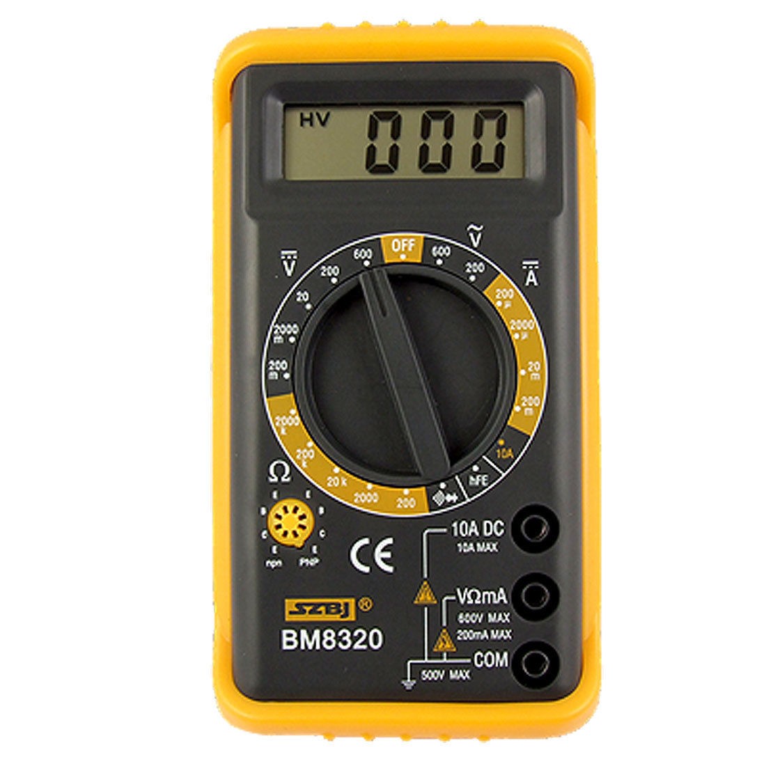 Yellow Gray Volt Current Ohm Testing Digital Multitester