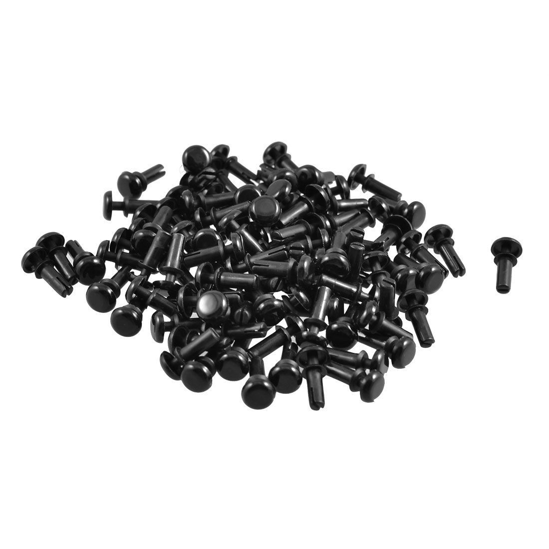 300 Pcs 7.5mm Push in Height Removable Nylon Fasteners Rivets Black
