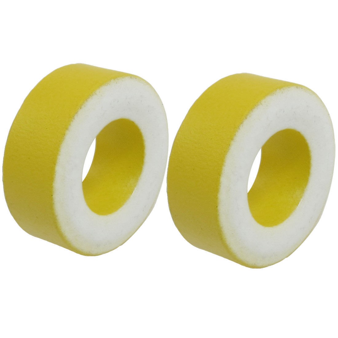 2 Pieces Yellow White Iron Core 27mm x 14mm x 11mm Ferrite Rings Toroid