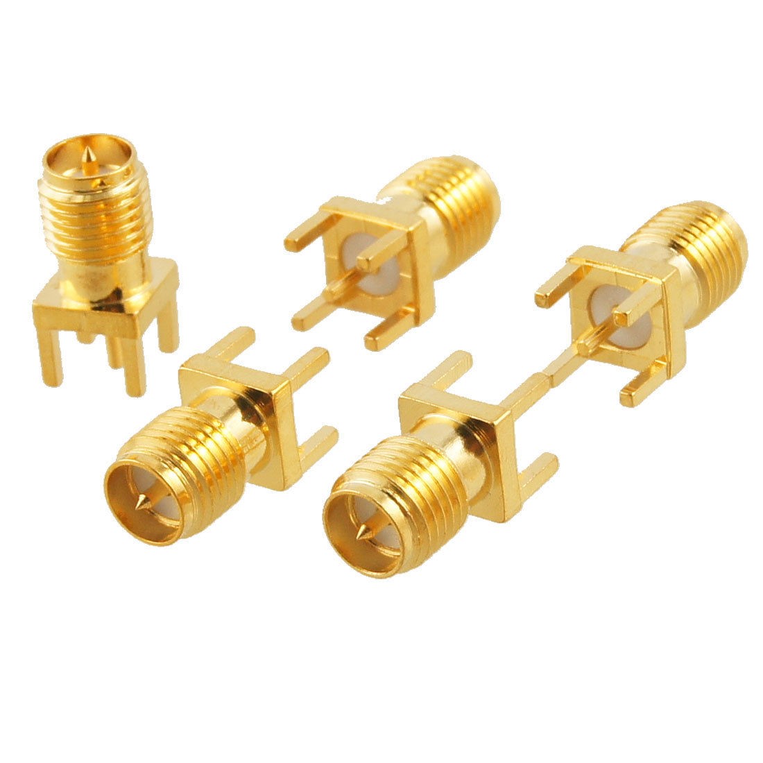5 Pcs RP-SMA Female Plug Straight Solder PCB Mount Connector