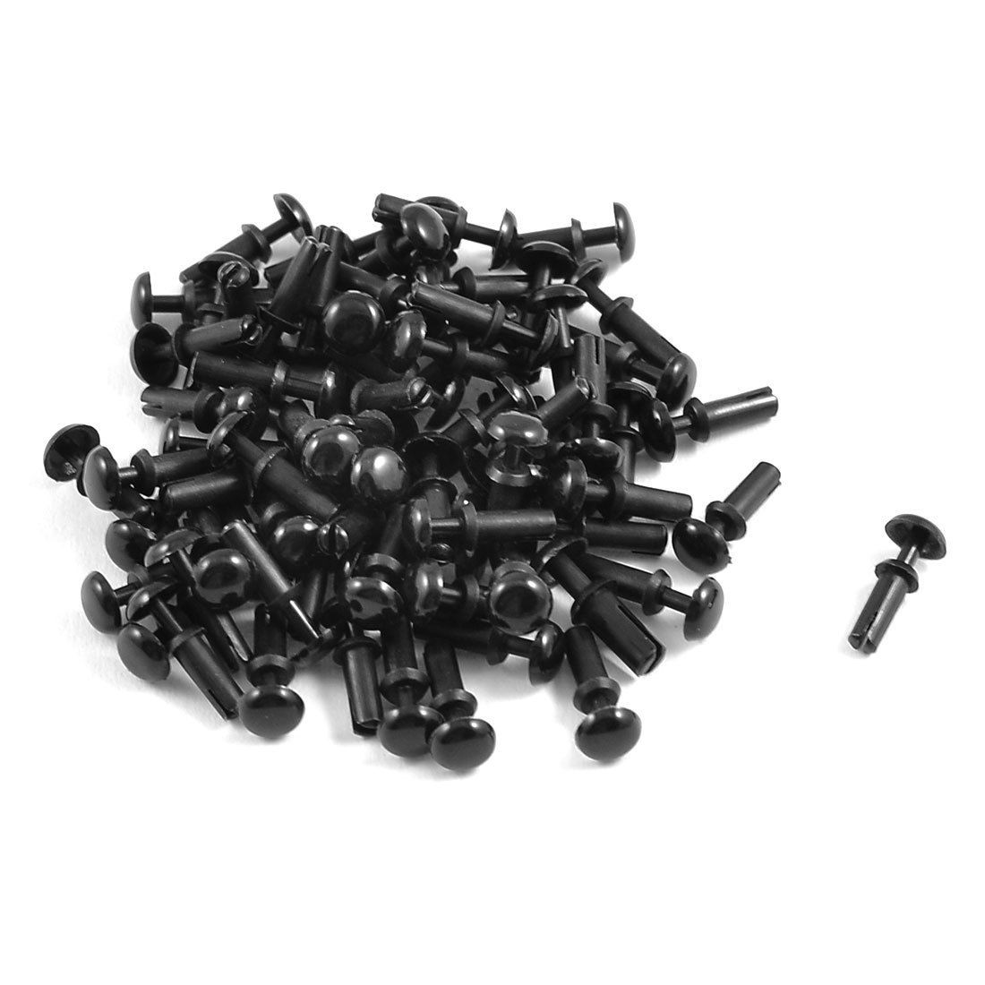 200 Pcs PCB 5.6mm Push in Height Removable Nylon Fasteners Rivets Black