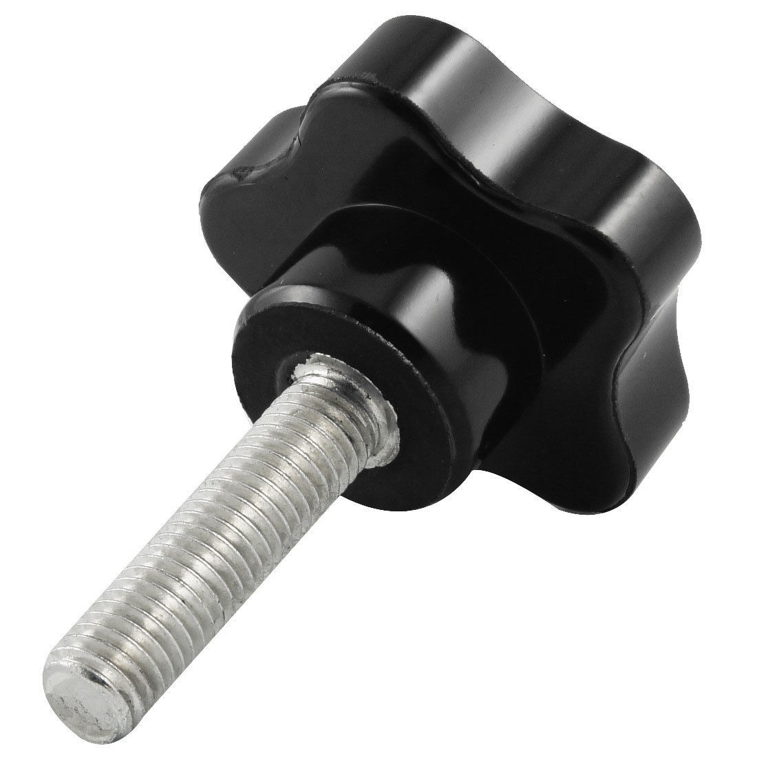 10mm 0.39" Dia Male Thread Screw On Star Knob Black
