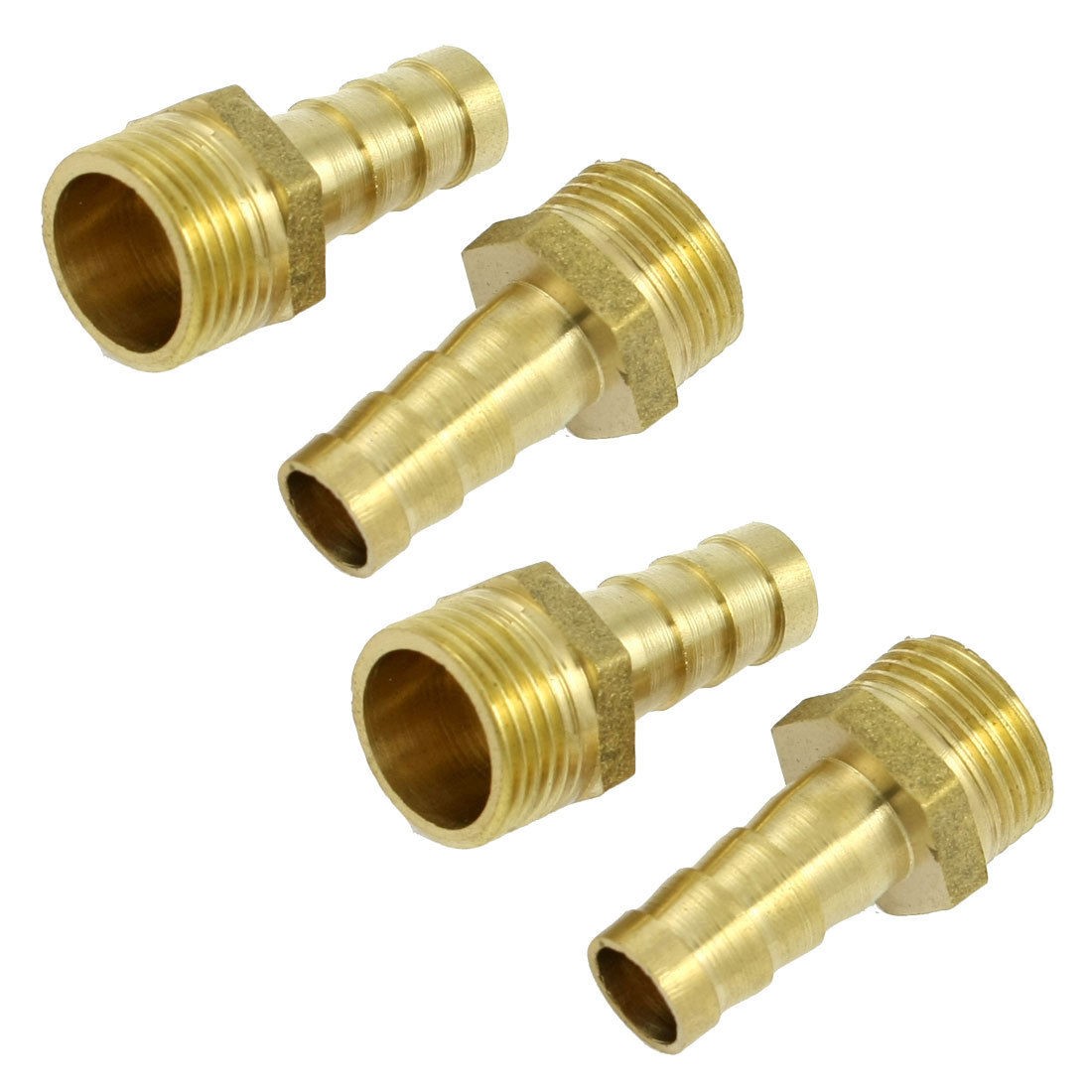 5 Pcs Brass 3 8" PT Thread 10mm Air Water Fuel Hose Barb Fitting Adapter