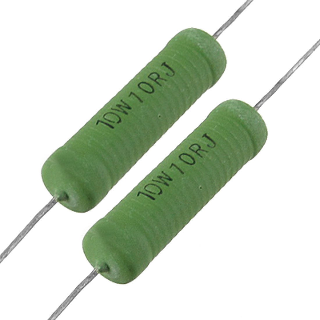 10 Pcs 10W 10 Ohm 5% Fixed Type Axial Leaded Wire Wound Resistors
