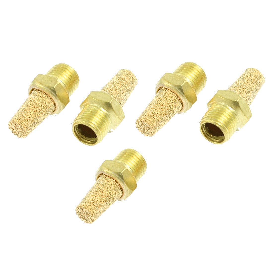 5 Pcs 1/8" PT Thread Sintered Bronze Pneumatic Exhaust Silencer Muffler