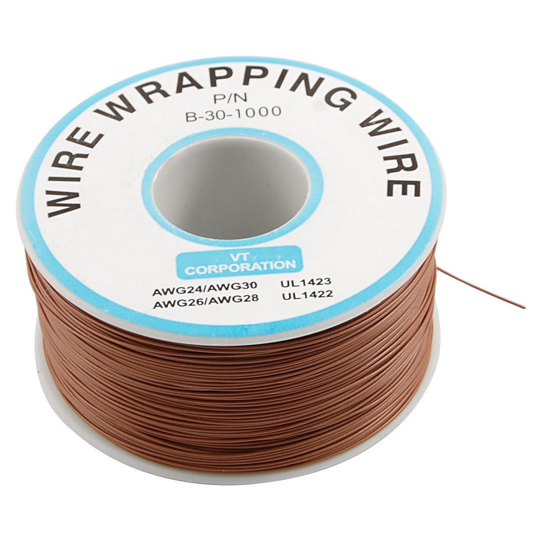 Brown PVC Coated Tin Plated Copper Cable Wrapping Wire 305M 30AWG Cable Reel