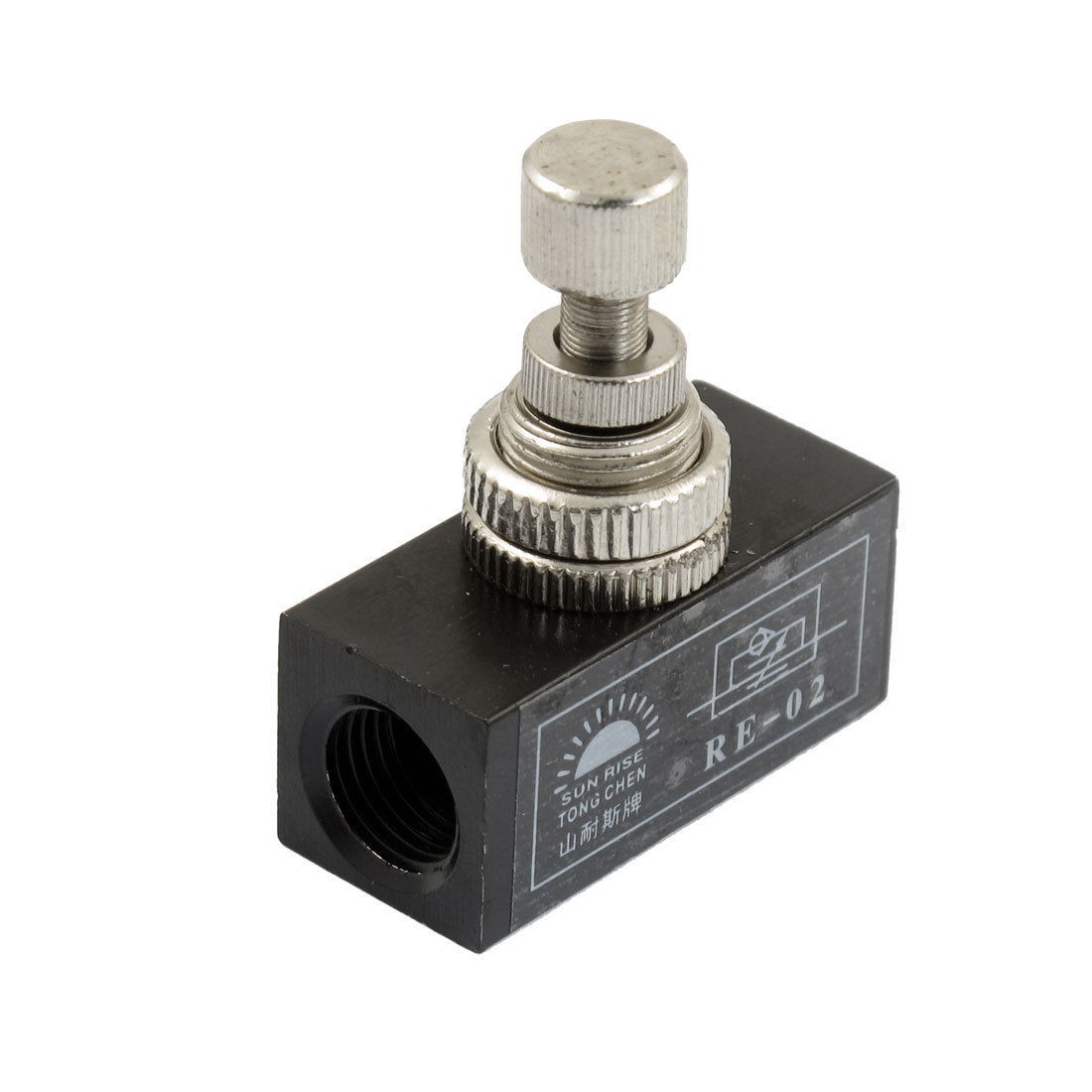 Black Metal G1/4" One-way Restrictive Pneumatic Flow Control Valve Uycxh