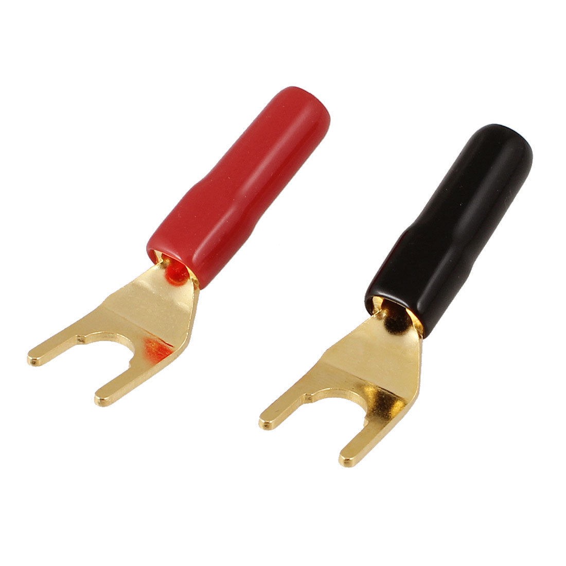 2 Pcs 8mm Tip Width Fork Insulating Terminal for 4mm Dia Bolt