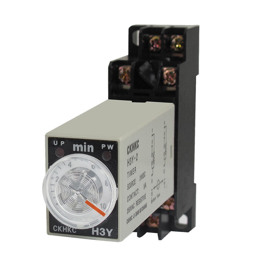 DC 24V H3Y-2 0-10 Minutes 10Min DPDT 8 Pins Power on Time Delay Relay w Socket