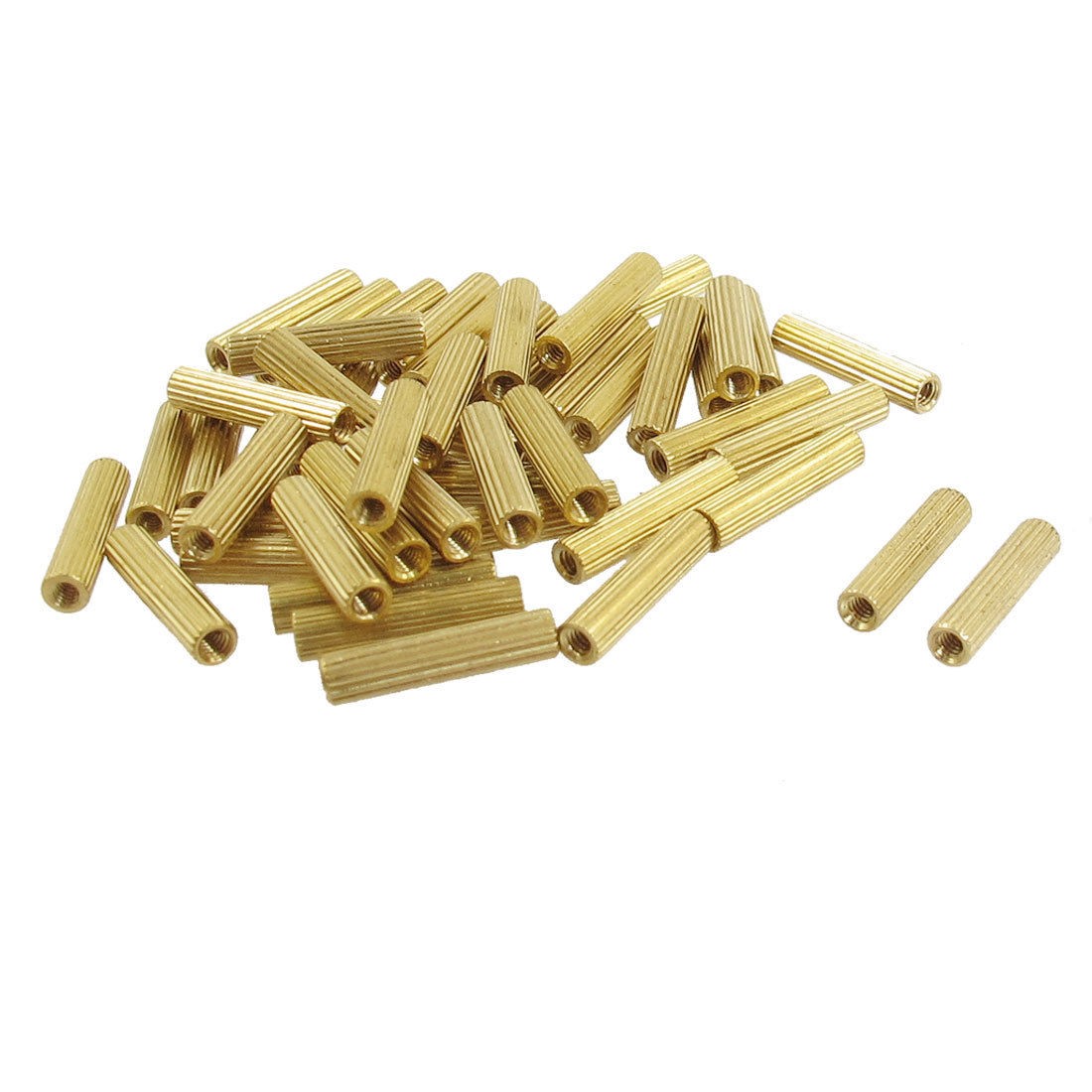 50 Pcs Female Threaded Pillars Brass Standoff Spacer Gold Tone M2x14mm