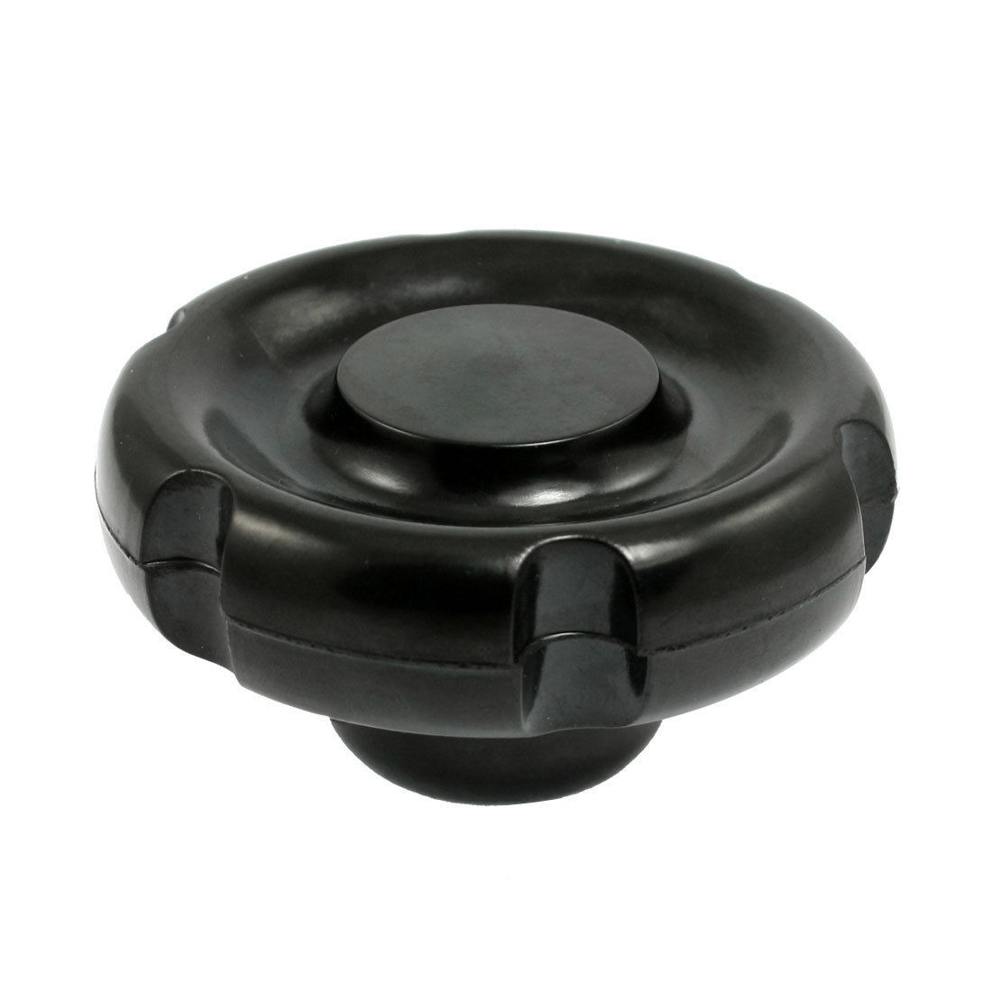 Female Threaded Screw On Type M12 75mm Diameter Corrugated Knob Black