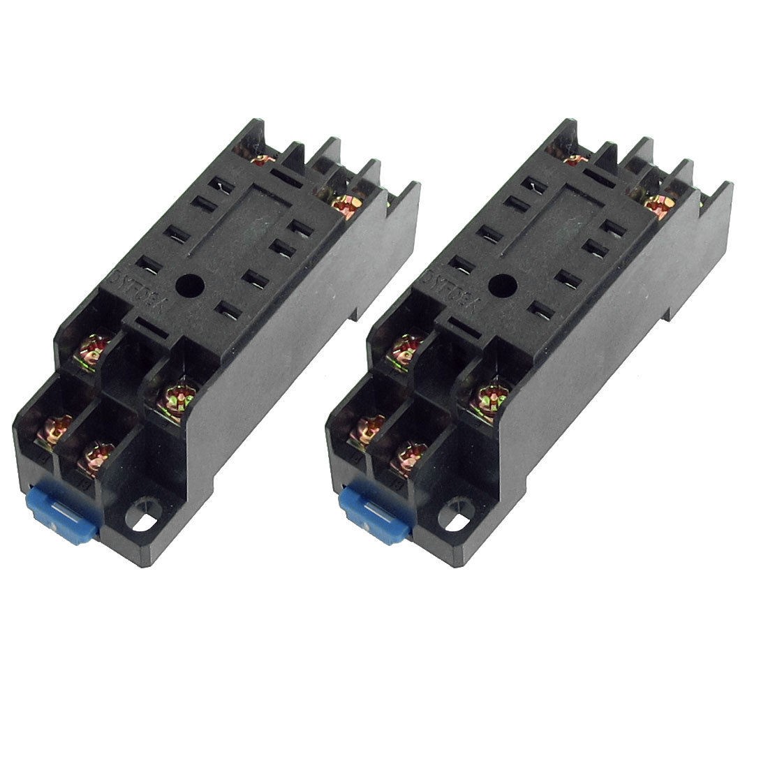 2 Pcs PYF08 35mm DIN Rail Relay Socket Base 8 Pins for HH52P MY2NJ