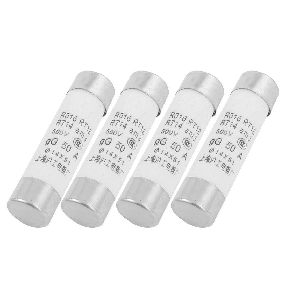 RO16RT13RT14am<wbr/>3 14x51mm 500V 50A Ceramic Cylindrical Fuse Links 4 Pcs