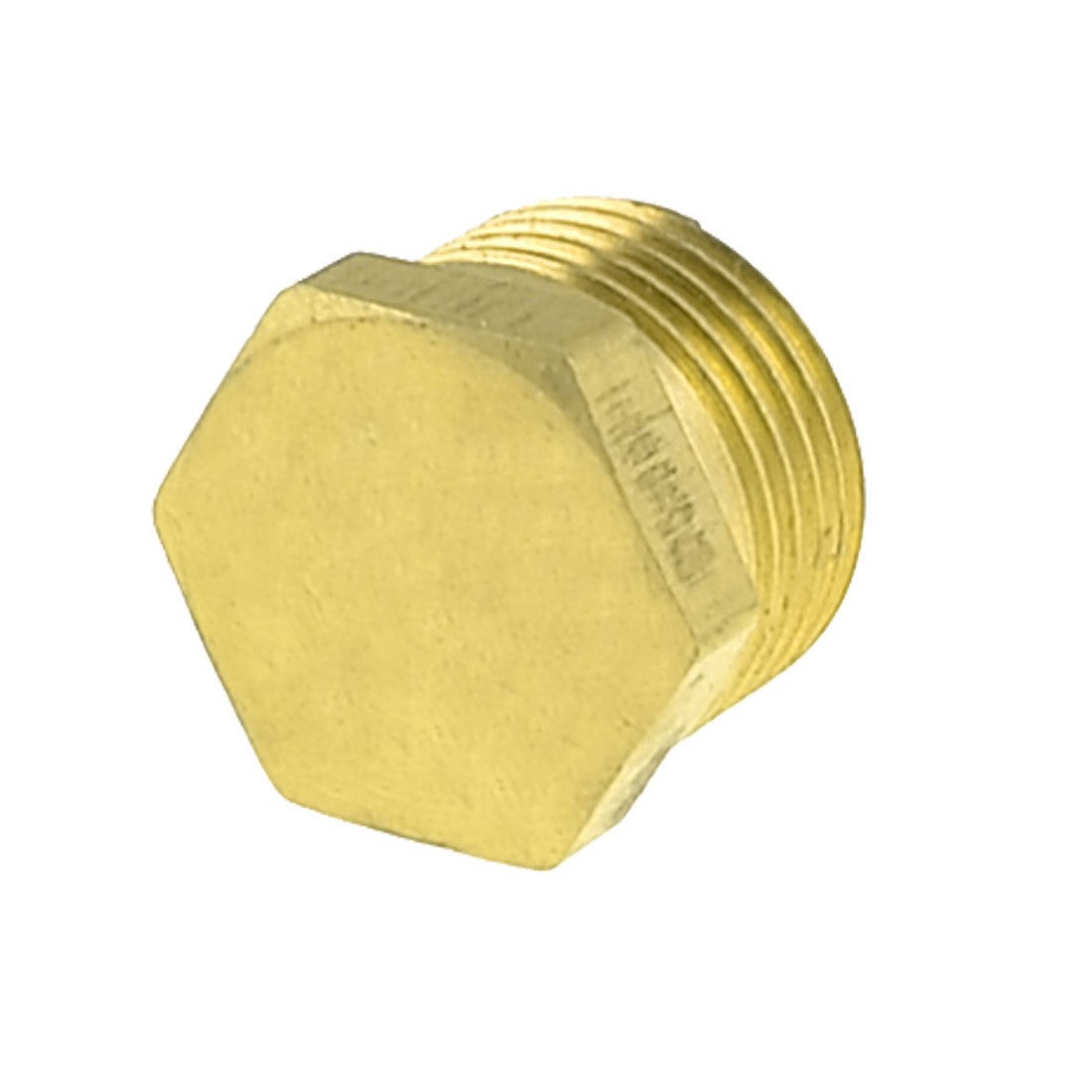 Brass Internal Hex Head Socket 3 8" PT Thread Pipe Plug Fitting Gold Tone