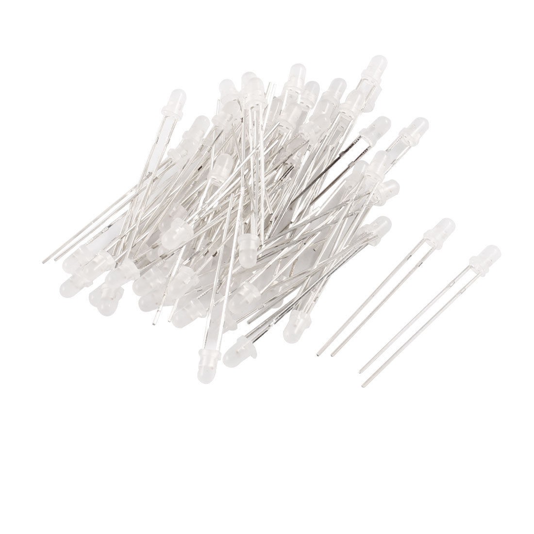 60 Pcs 3mm Common Cathode 2 Pin Terminals Yellow Green LED Light Emitting Diode