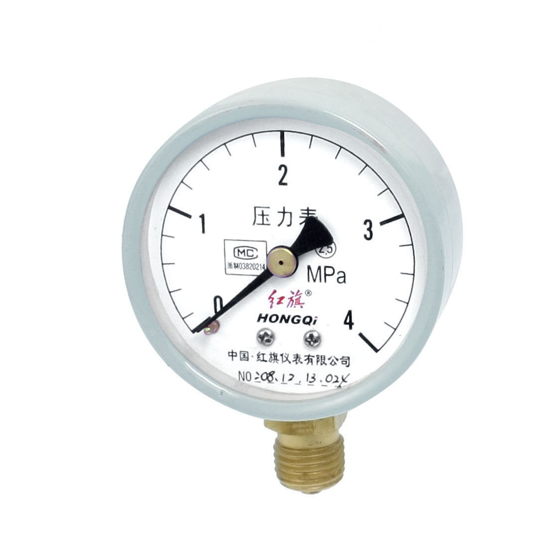 0-4MPa 3/8" NPT Thread Round Face Water Air Pressure Gauge