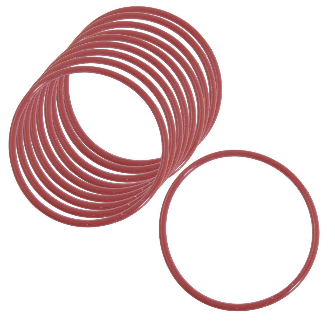 10 Pcs 47 x 2mm Mechanical Rubber O Ring Oil Seal Gaskets Red