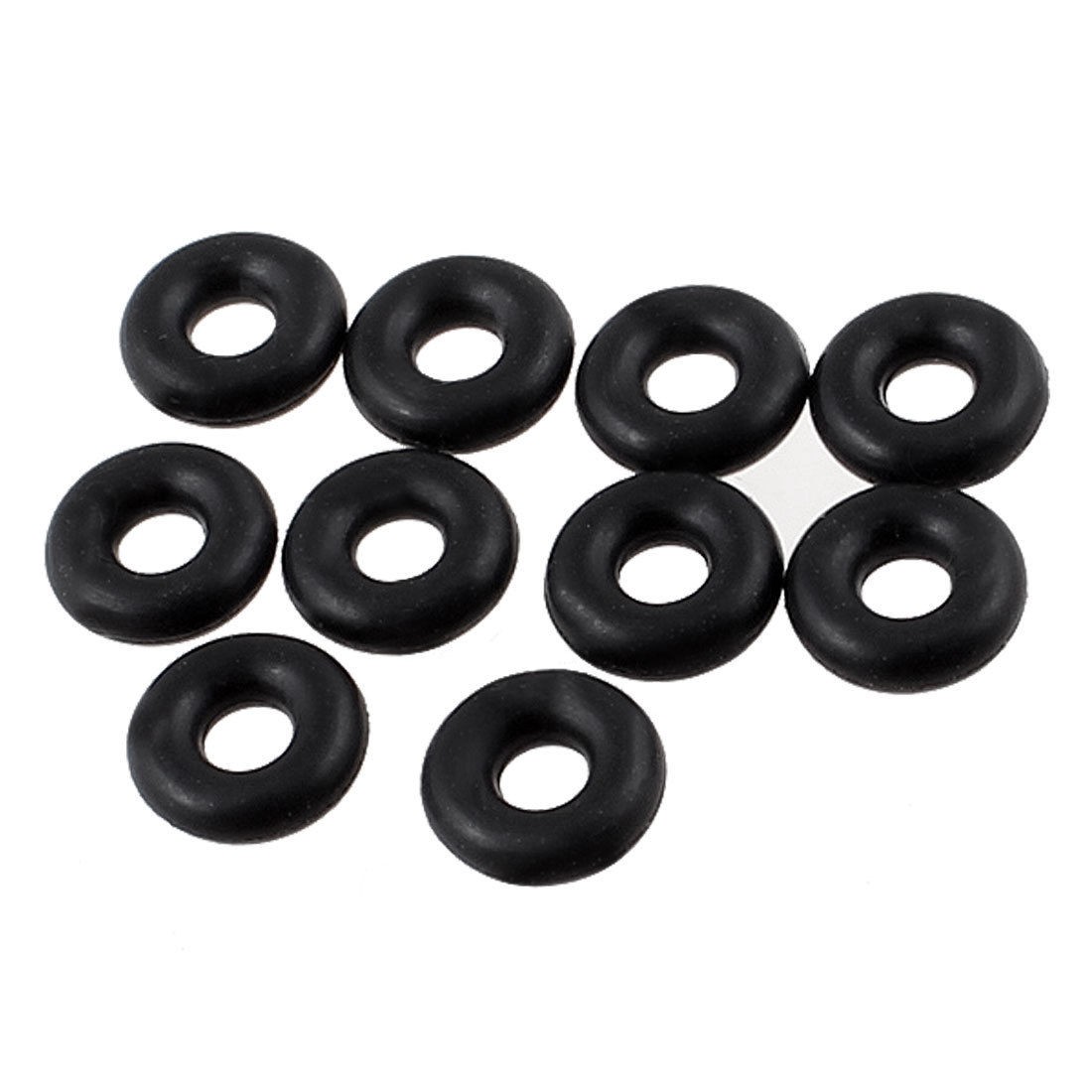2mm x 6mm Black Nitrile Rubber Sealing O Ring Seal Washer Grommets 10 Pcs
