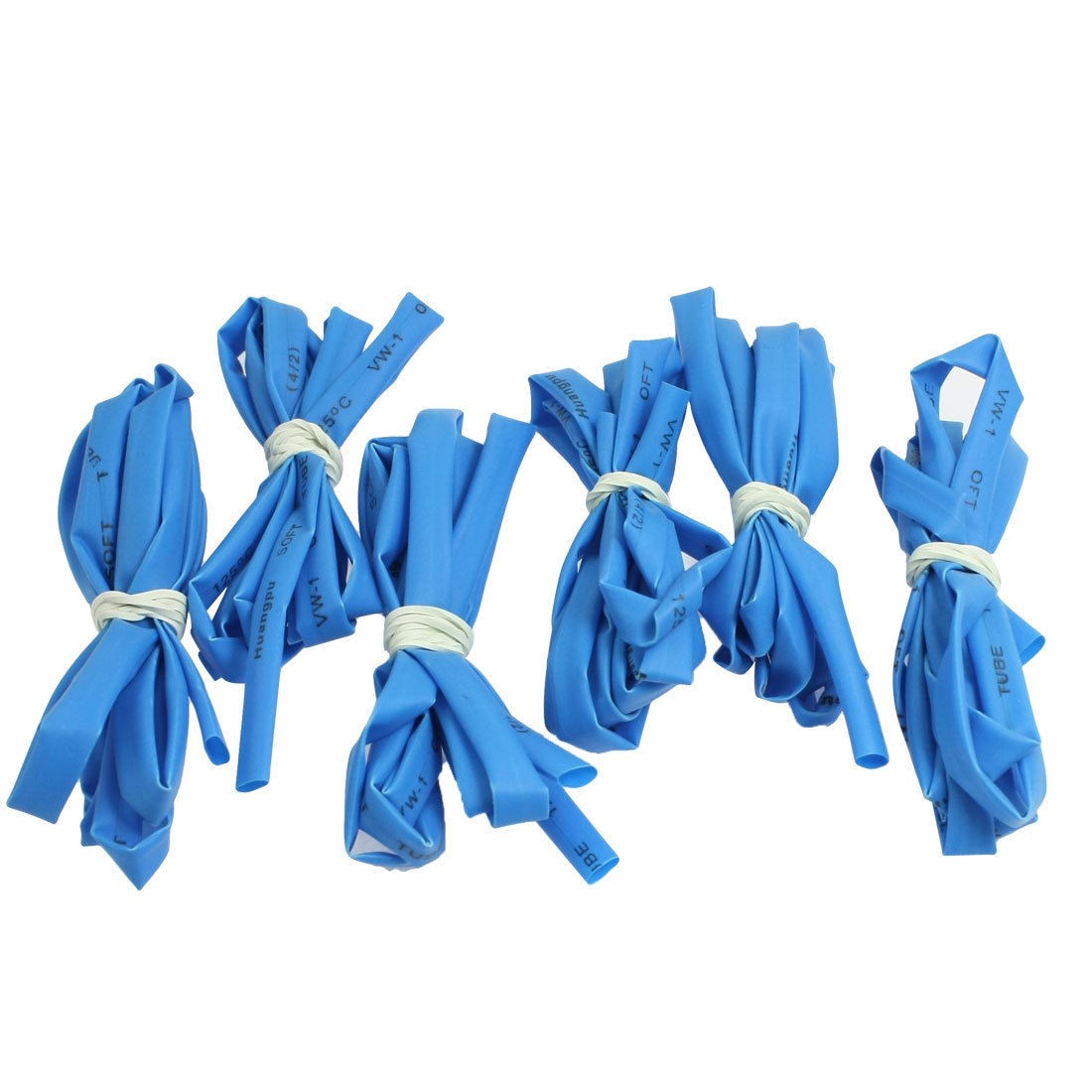 6 Pcs Ratio 2:1 Blue Polyolefin 4mm Dia Heat Shrink Shrinkable Tube 1M
