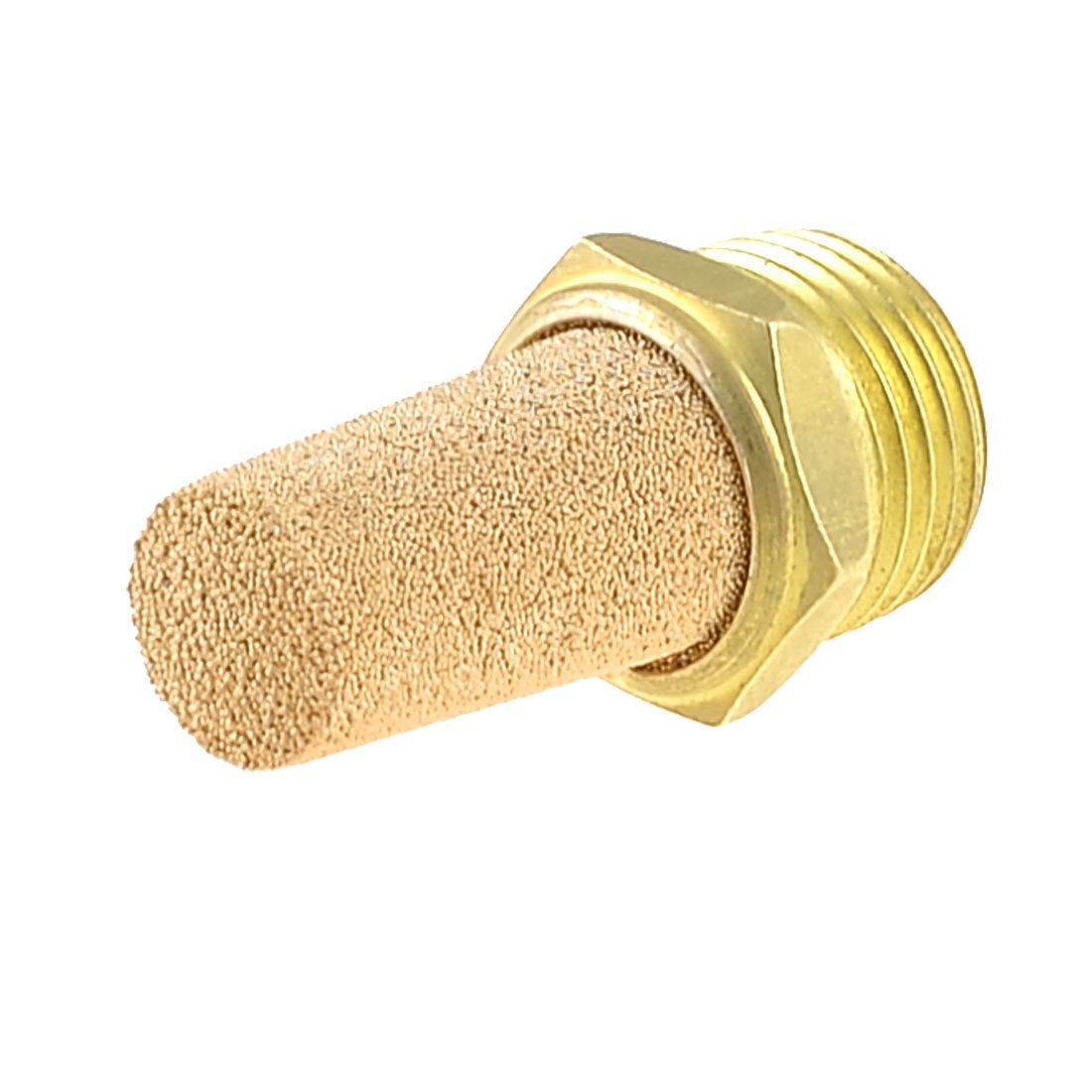 1/2" PT Thread Sintered Pneumatic Air Exhaust Silencer Muffler Gold Tone