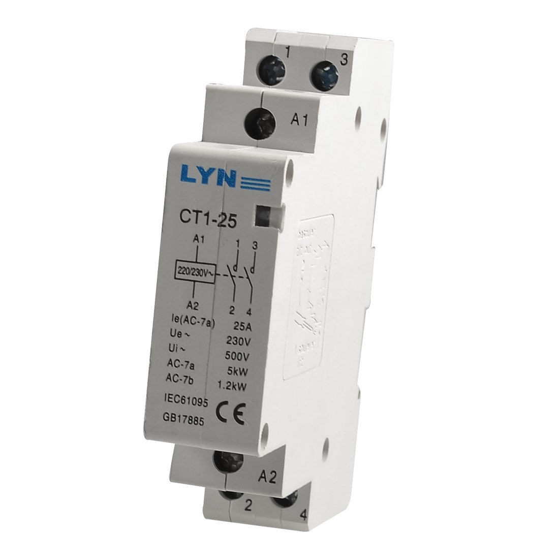 220/230V 25A Double Poles Family Household AC Contactor CT1-25