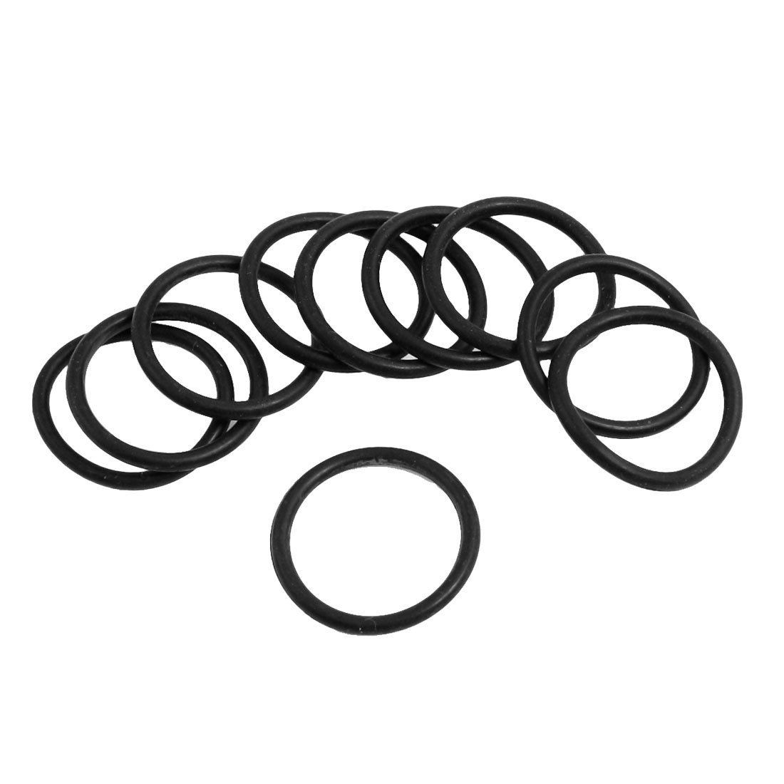 10 Pcs Black Rubber 20mm x 2mm Oil Seal O Rings Gaskets Washers