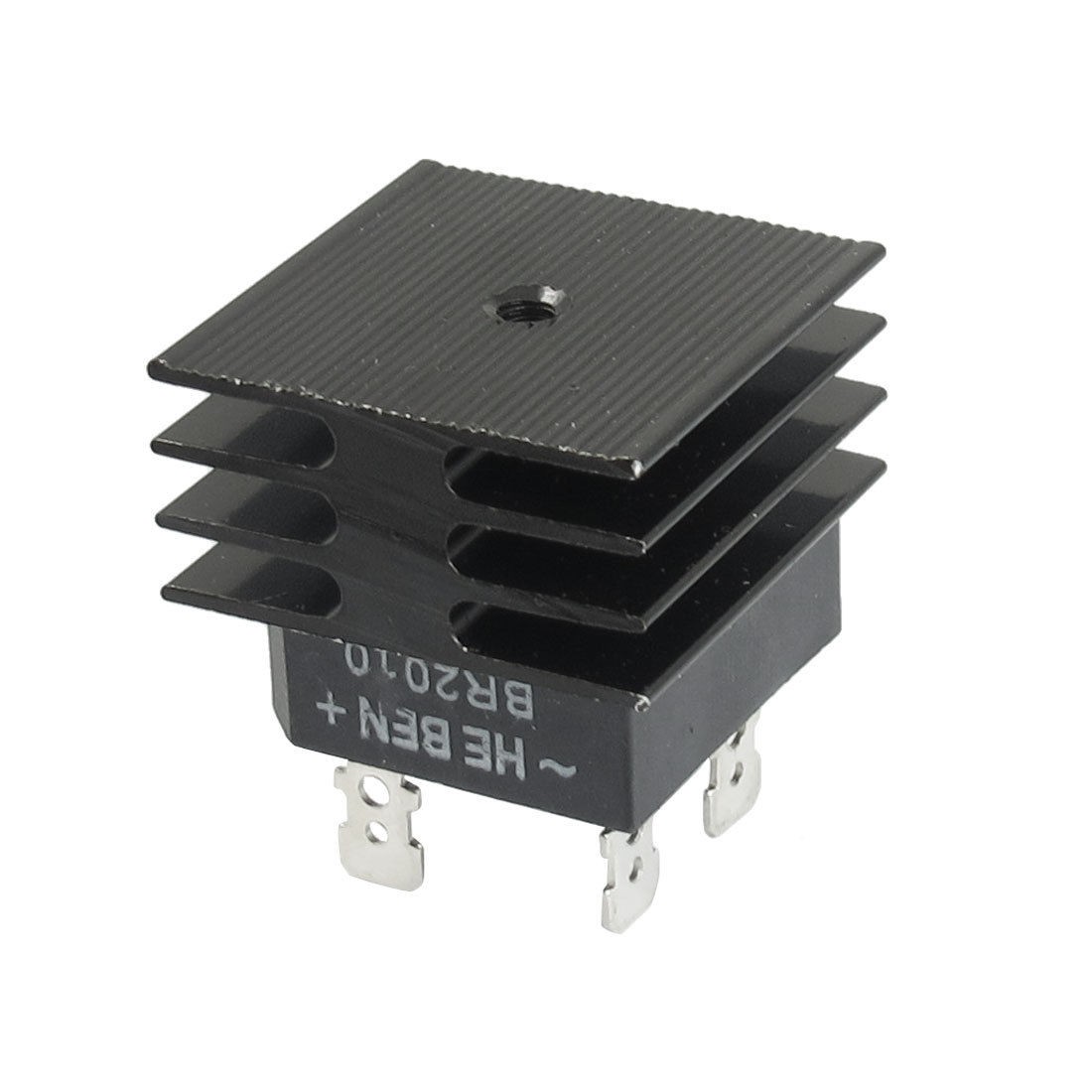BR2010 20A 1KV Single Phase Bridge Rectifier Half-Wave Black w Heatsink