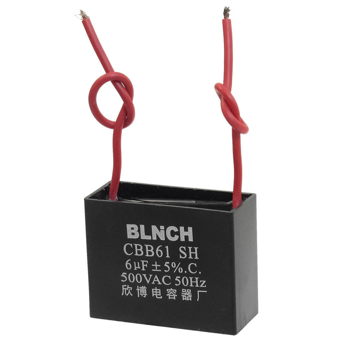 2 Pcs CBB61 6uF AC 500V Rectangle Non Polar Motor Run Capacitor