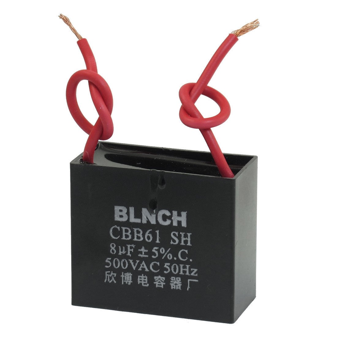 CBB61 8uF AC 500V Rectangle Non Polar Motor Run Capacitor