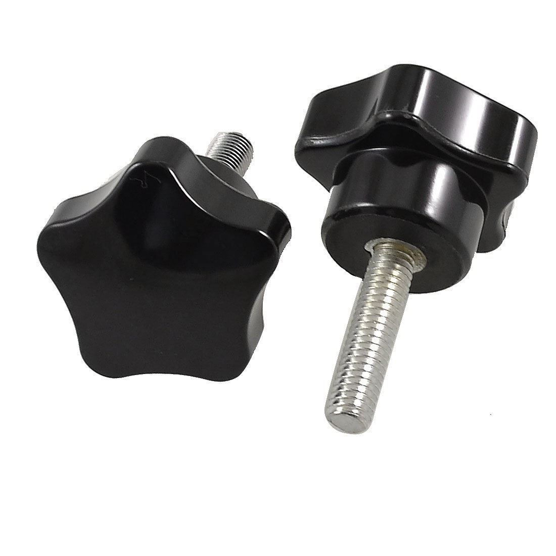 M6 x 25mm Male Thread 32mm Star Head Clamping Knob Black