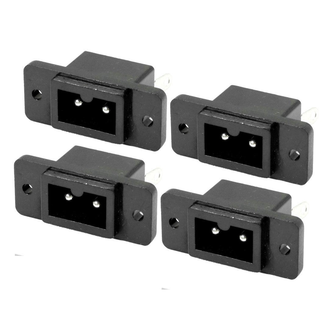 4 Pcs AC 250V 2.5A 2P IEC60320 C12 Male Plug Power Inlet Socket Connector Black