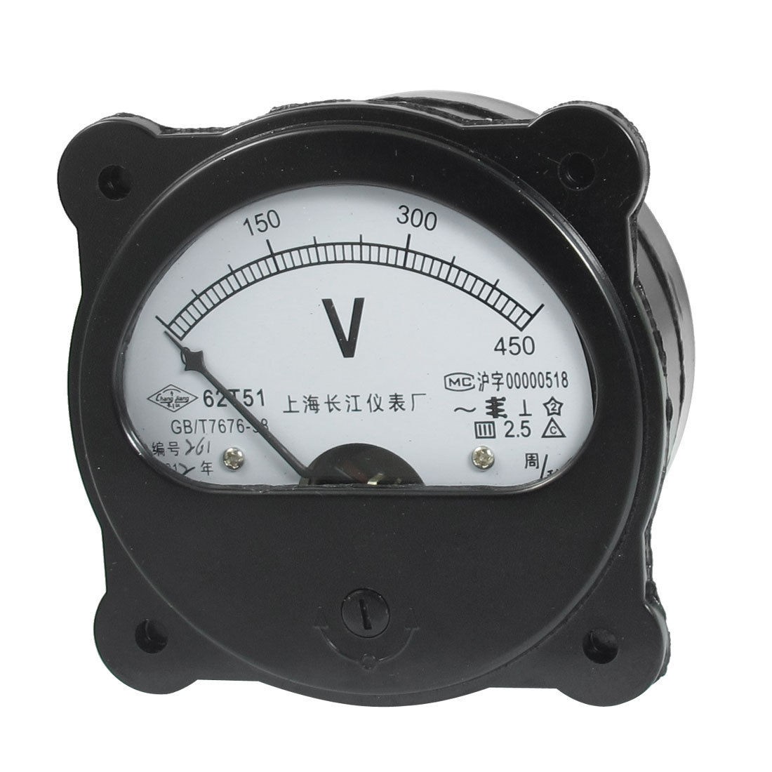 AC 0-450V Fine Tuning Dial Panel Analog Voltage Meter Voltmeter Black