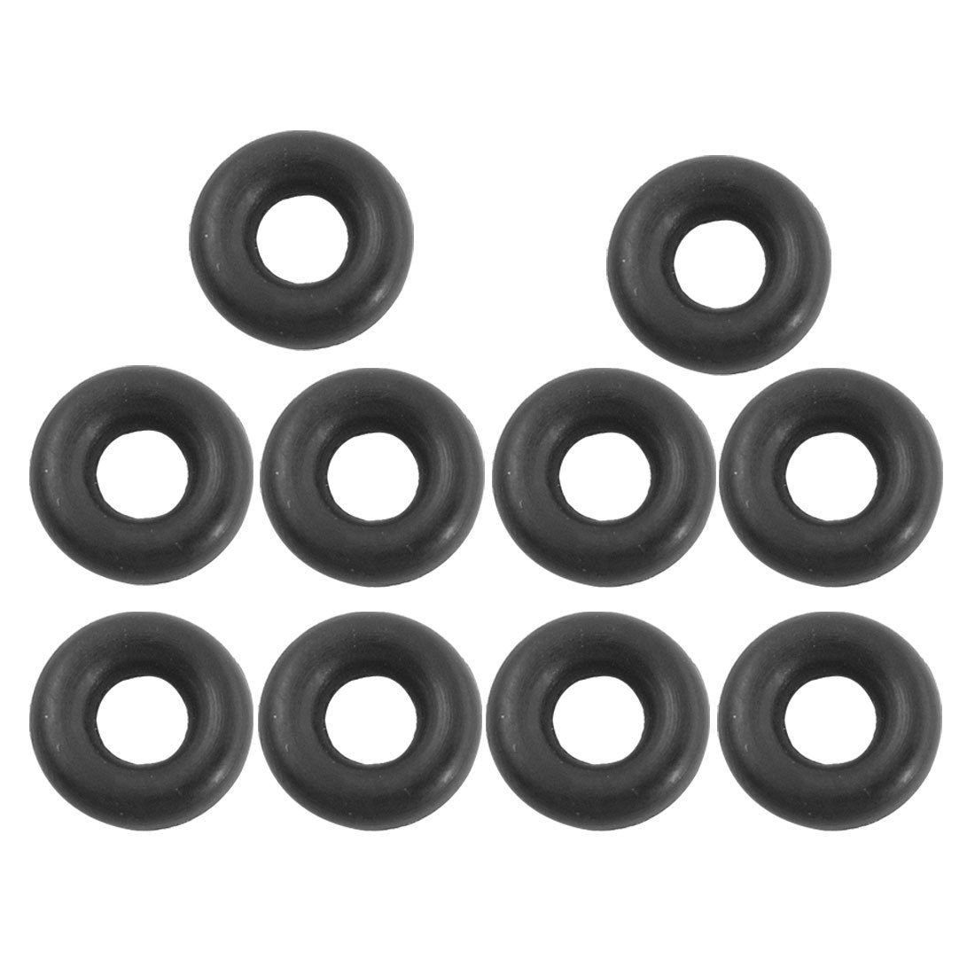 8mm x 3mm x 2.5mm Black Rubber Sealing Oil Filter O Shape Rings Gaskets 10 Pcs