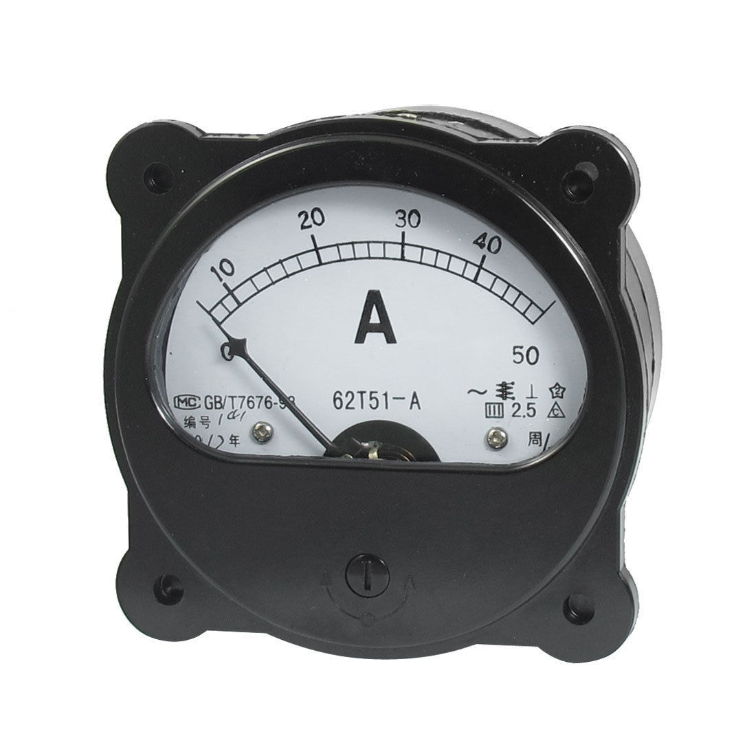 AC 0-50A Fine Tuning Dial Panel Analog Ampere Meter Amperemeter Black