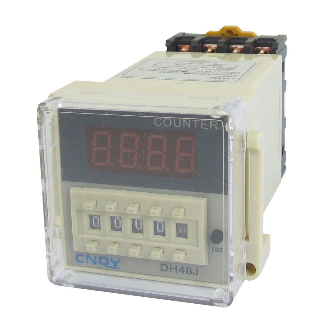 DH48J 1-999900 Count Up Digital Counter Relay w Base AC 110V 50/60Hz
