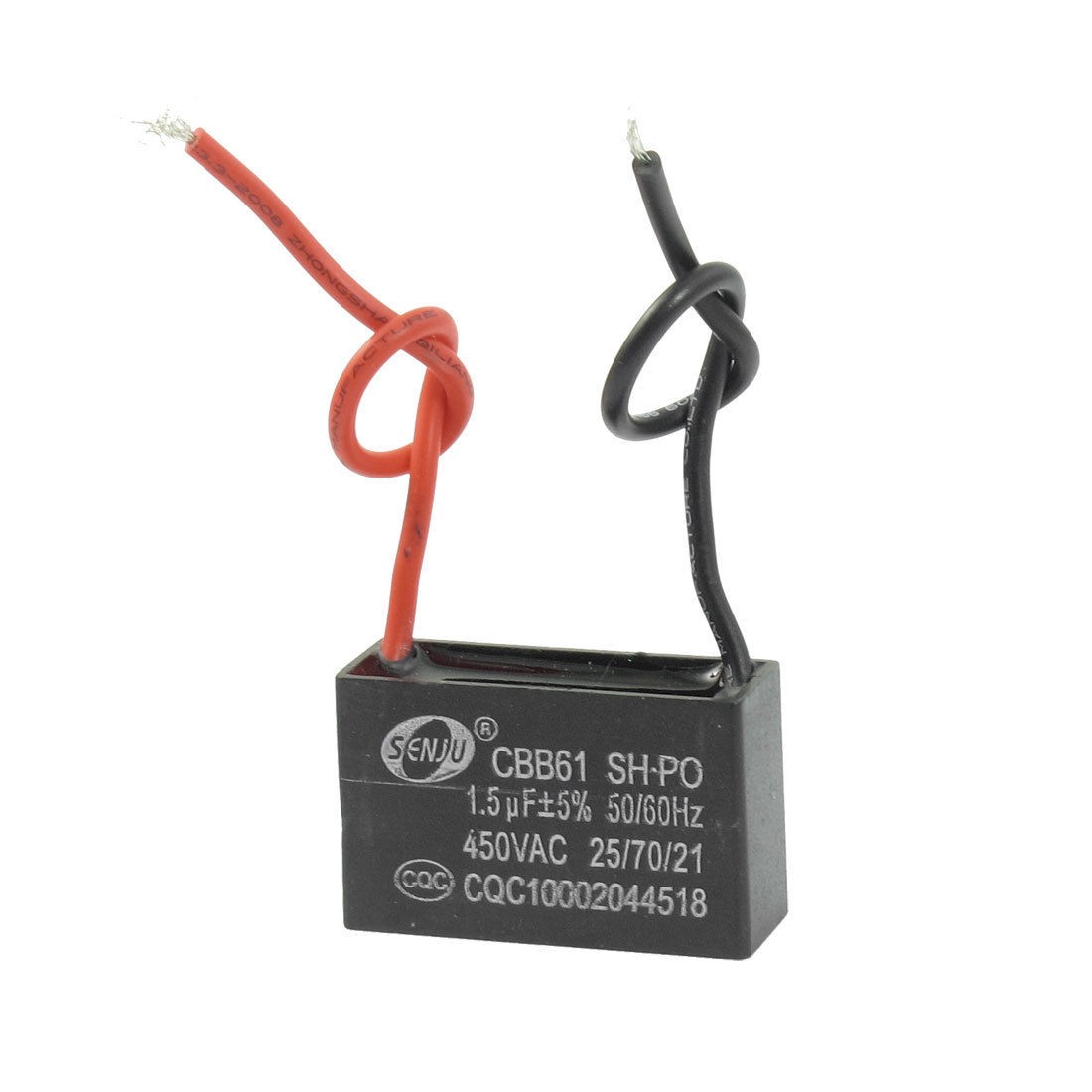 CBB61 1.5uF AC 450V 2-Wire Rectangle Non Polar Motor Capacitor