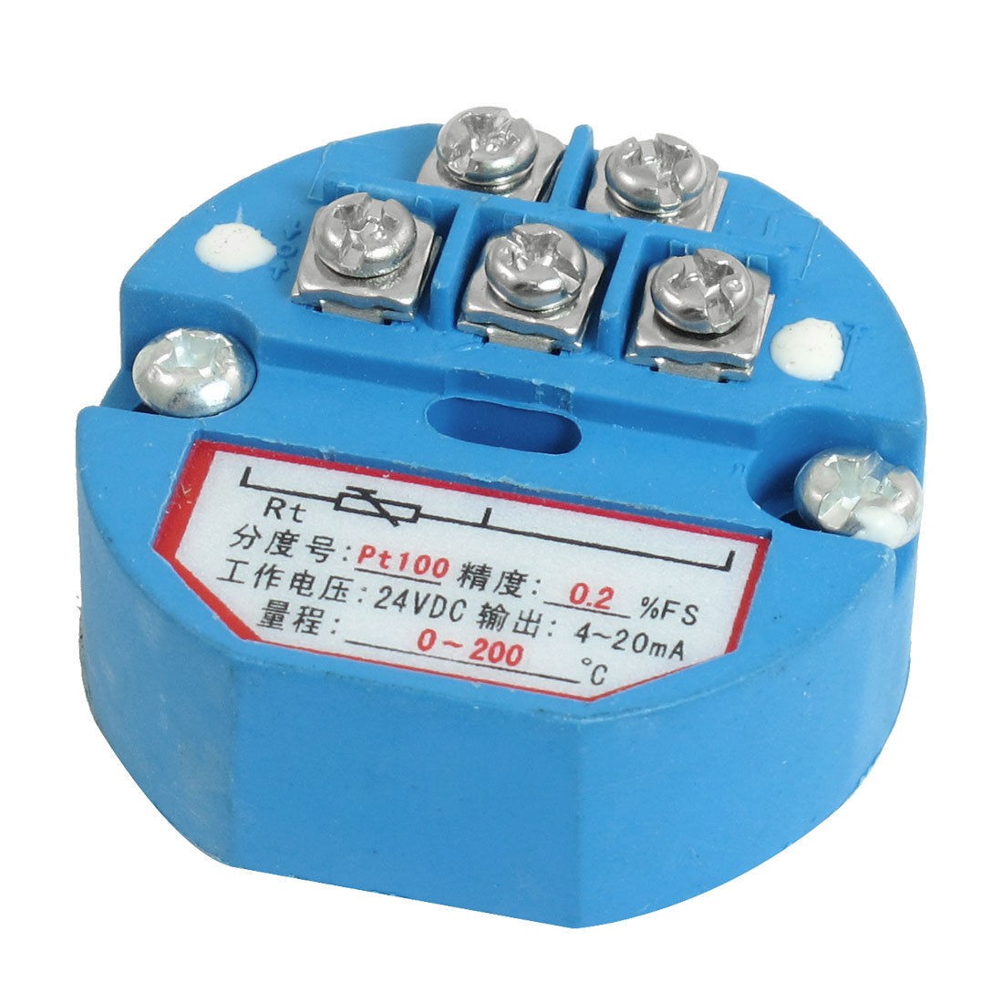 PT100 Temperature Sensor Transmitter 0-200C Output 4-20mA 24VDC