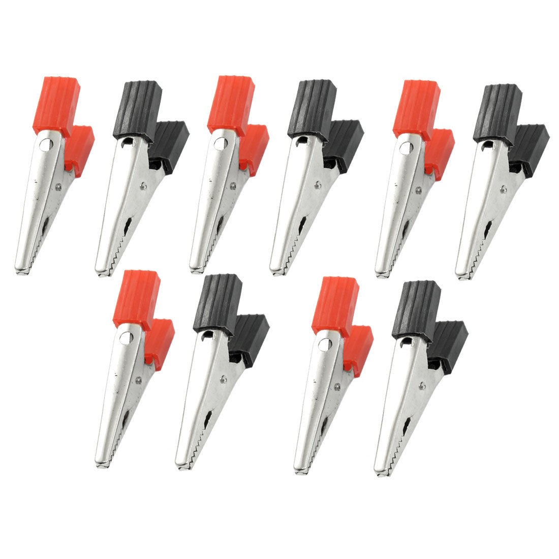 10 Pcs Insulated Alligator Clips Test Lead Crocodile Clamps Black Red 1 8"