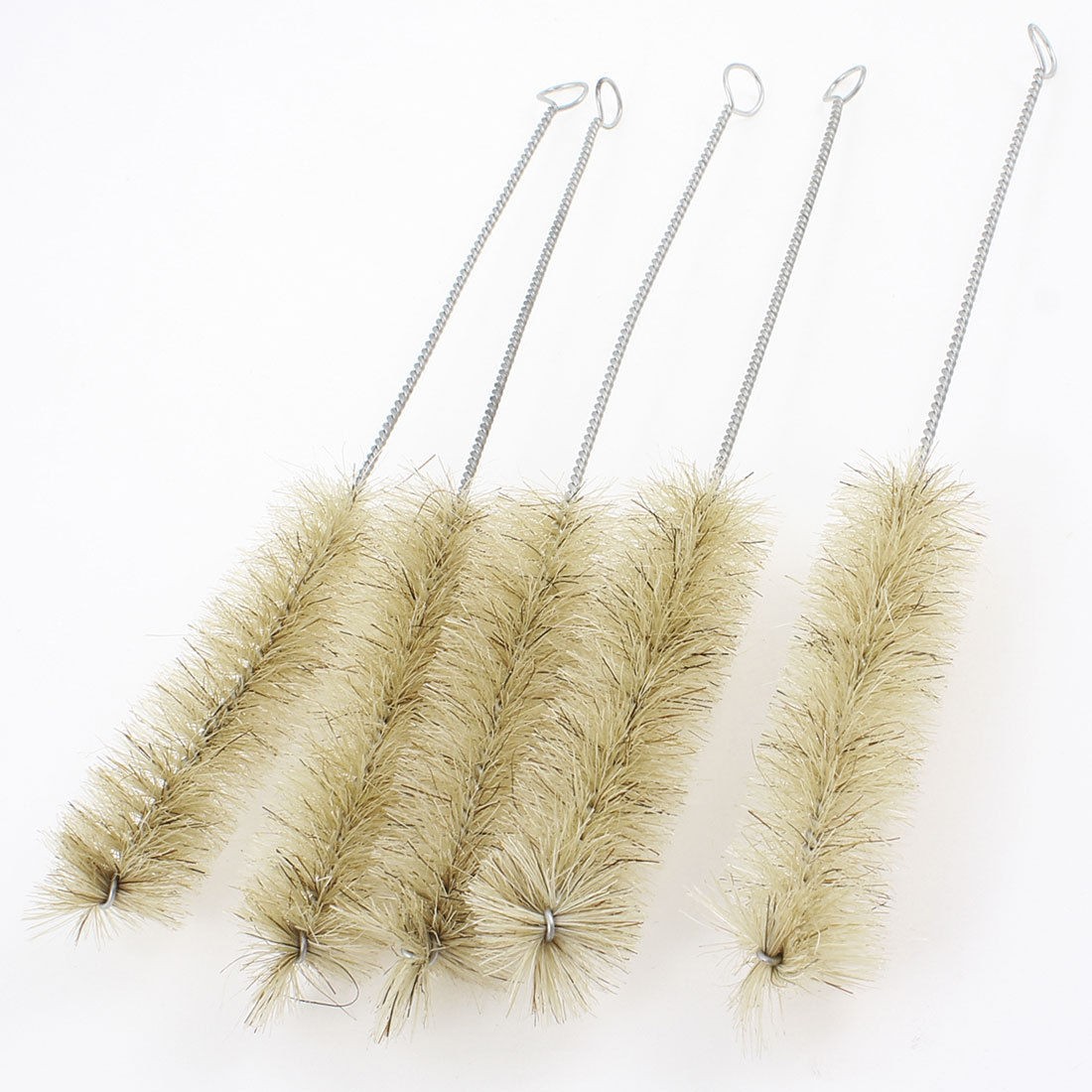 5Pcs 8.5" Long Twist Metal Handle Nylon Bristles Test Tube Bottle Wash Brush