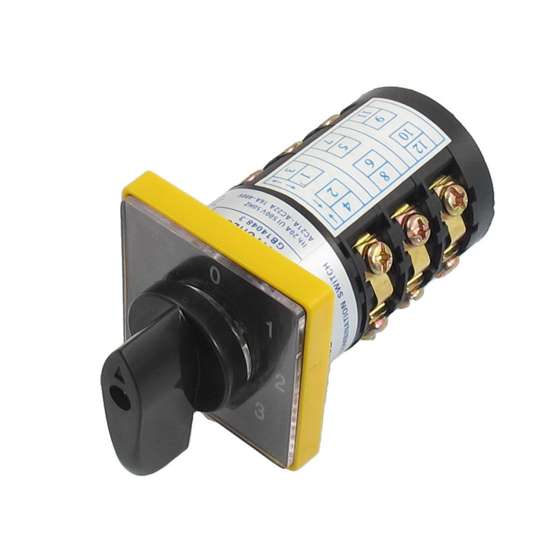 AC 500V 20A Latching 12 Terminals 7 Position Cam Combination Changeover Switch