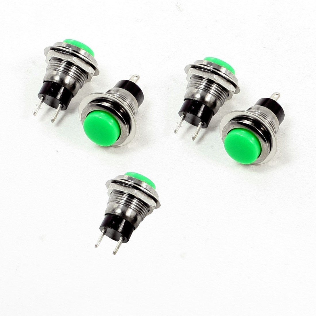 5 Pcs 2 Pin SPST OFF NO 12mm Momentary Push Button Switch 3A/125V 1A/250V AC