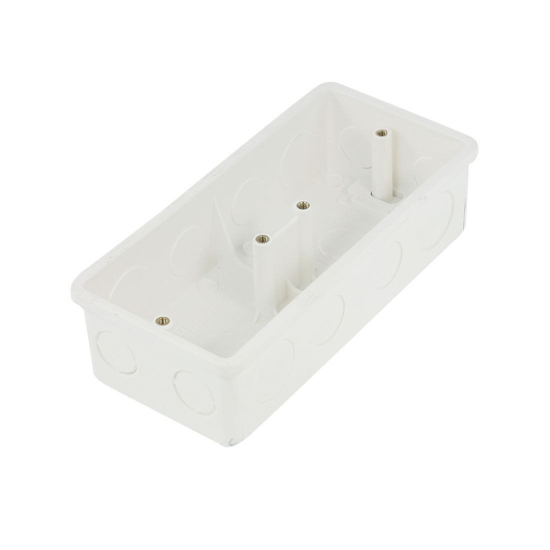 168x80x45mm Flush-Type PVC Wall Mounted Two Gang Junction Box Case White