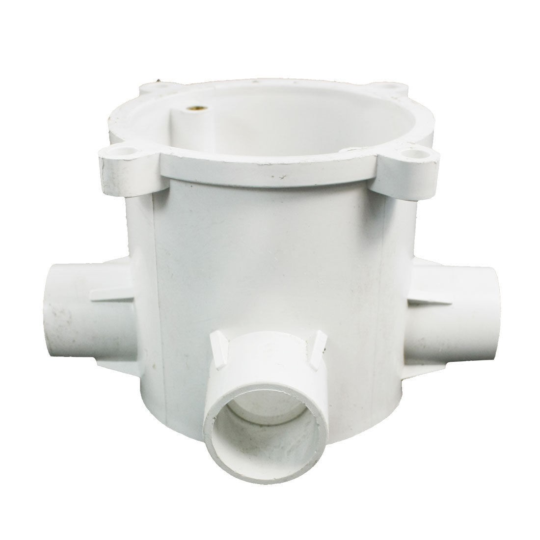 White PVC Flush Type Wall Mounted 4 Way Round Junction Box Case