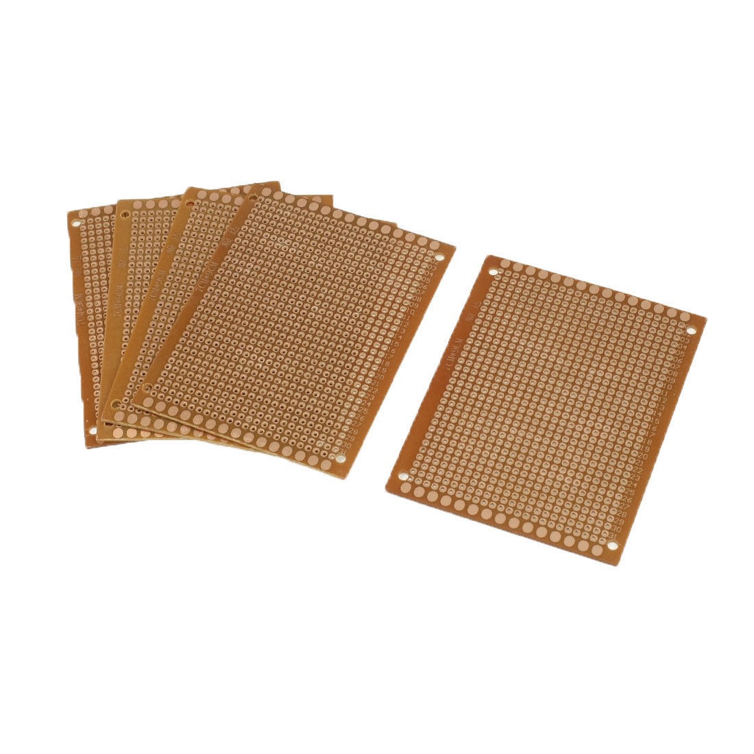 9cm x 7cm Panel Universal Single Side PCB Circuit Board Copper Tone 5 Pcs