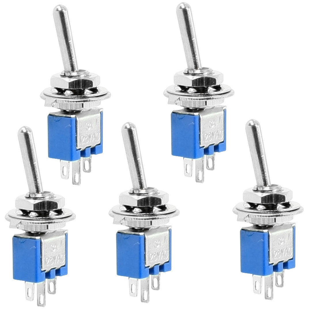 AC 125V 3A ON/ON DPDT 3 Pin 3-Terminals Miniature Toggle Switch 5 Pcs