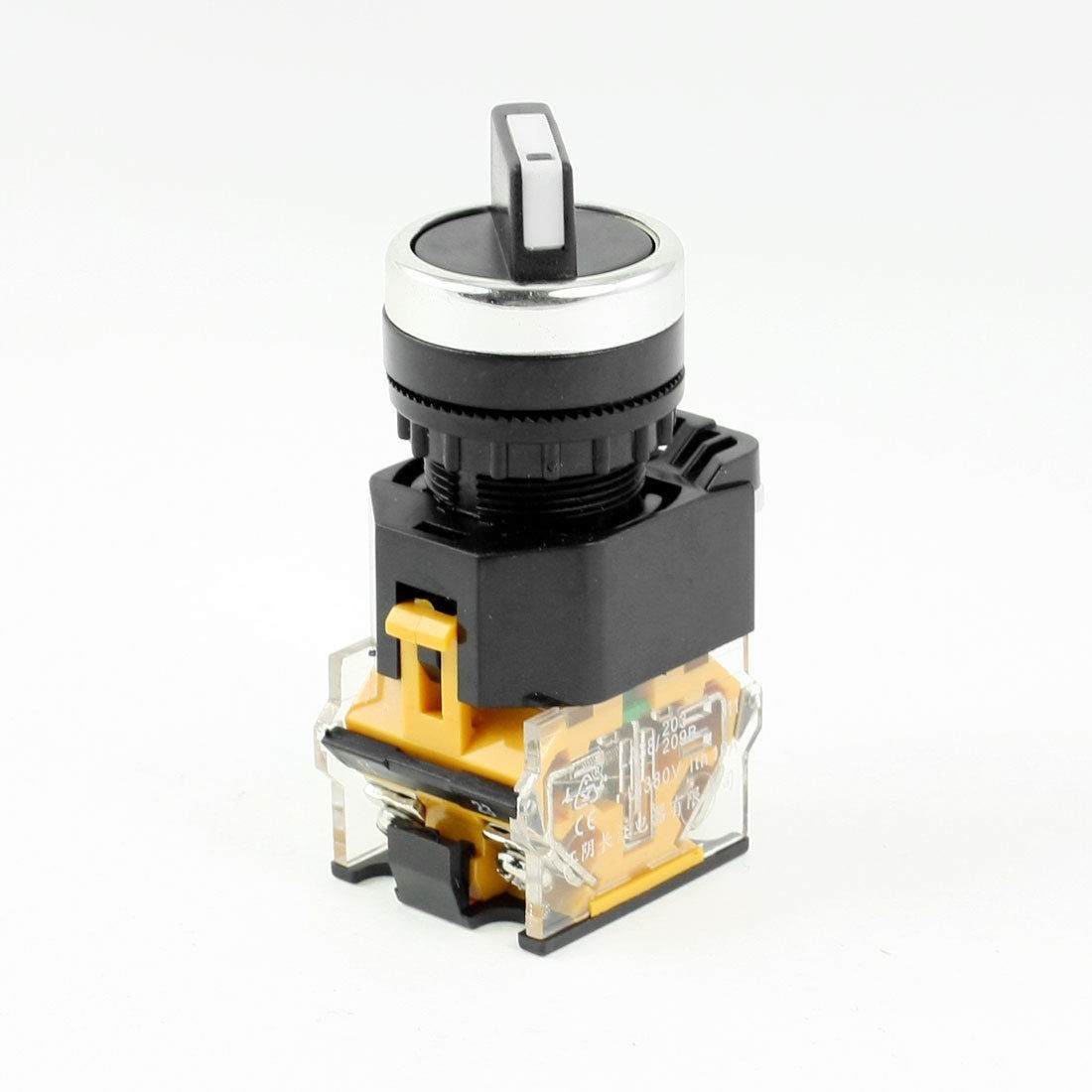 AC 380V 10A 1NO 1NC DPST Latching 3-Position Rotary Selector Push Button Switch