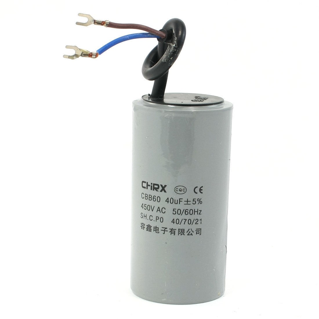 CBB60 AC 450V 40uF Polypropylene Film Motor Running Capacitor Gray